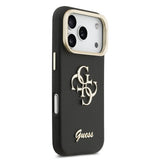 Guess PU Grained 4G Logo Stand Camera Frame Case for iPhone 17 Pro 6.3" Black - GUHCP17LPCS4GSK