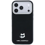 Karl Lagerfeld Grained Choupette Head Metal Logo Case with MagSafe for iPhone 17/18 Pro Max 6.9" Black - KLHMP18X6PSCHLK