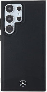 Mercedes Benz Genuine Leather Fluted with MagSafe Star Logo Case for Samsung Galaxy S24 Ultra 6.8" Black - MEHMS24L23RBARK