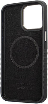 Audi Genuine Leather Hard Case with MagSafe for iPhone 15 Pro 6.1" Black/Red - AU-TPUPCMIP15P-R8/D3-RD
