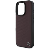 Mercedes MB Wood Imitation Leather Case with MagSafe for iPhone 16 Pro 6.3" Red - MEHMP16L23RBGVR