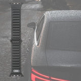 Audi Logo Synthetic Leather Magnetic strap for Apple Watch 44/45/46/49mm Black - AU-SL-AW44-49-GT/D2-BK