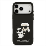 Karl Lagerfeld 3D Rubber Karl and Choupette Case for iPhone 17 Pro Max 6.9" Black - KLHCP17X3DRKCNK