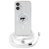 Karl Lagerfeld Crossbody IML Choupette Head Case with MagSafe for iPhone 16 6.1" Clear - KLHMP16SHCCHNT