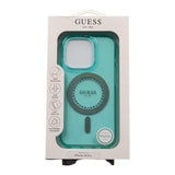 Guess IML Rhinestones Case with MagSafe for iPhone 16 Pro 6.3" Green - GUHMP16LPFTDTEN