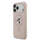 Karl Lagerfeld Liquid Silicone Karl and Choupette with MagSafe Case for iPhone 17 Pro Max 6.9" Pink - KLHMP17LSCMKCRHP