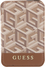 Guess Gcube Stripe Wallet Card Slot Stand Case with MagSafe Brown - GUWMSHGCFSEW