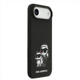Karl Lagerfeld Liquid Silicone Karl and Choupette Sketch Case with MagSafe for iPhone 17 Air 6.5" Black - KLHMP17MSKCGRGOK