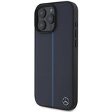 Mercedes MB Blue Line Leather Case with MagSafe for iPhone 16 Pro Max 6.9" Navy Blue - MEHMP16X23RURBV