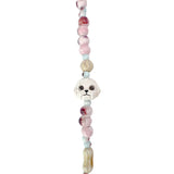 Nimmy Big Eye Cute Pet Bischon Fraise Dog Mobile Phone Chain Bag Charm Ceramic Bracelet Pink - N-XDY-SL-02