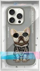 Nimmy Glasses Cool Dog Case for iPhone 16 Pro Max 6.9" Grey - N-YJ-iP16-Pro-Max-01-B