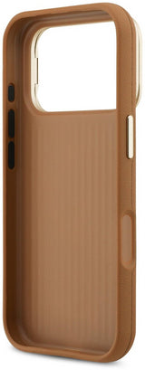 Guess PU Grained 4G Logo Stand Camera Frame Case for iPhone 17 Pro 6.3" Brown - GUHCP17LPCS4GSW