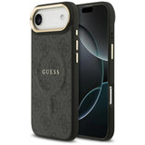 Guess PU Leather 4G Gold Frame Case with MagSafe for iPhone 17 Air 6.5" Black -GUHMP17MP4MSEGCK