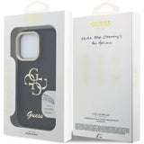 Guess PU Grained 4G Logo Stand Camera Frame Case for iPhone 16 Pro 6.3" Black - GUHCP16LPCS4GSK