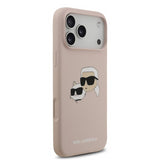 Karl Lagerfeld Liquid Silicone Karl and Choupette Head Case for iPhone 17 Pro Max 6.9" Pink - KLHMP17XSKCHPPLP