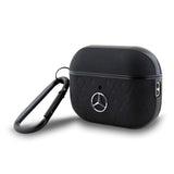 Mercedes Benz Geometry Star Pattern Leather Case for AirPods Pro 2 Black - MEAP28REMPK