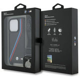 BMW M Series Carbon Tricolor Lines & Strap Case for iPhone 16 Pro Max 6.9" Black - BMHCP16X23PSVTK