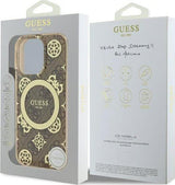 Guess IML Peony On 4G Background Case with MagSafe for iPhone 16 Pro Max 6.9" Brown - GUHMP16XH4PYEEW