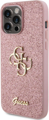 Guess Glitter Script Big 4G Case for iphone 15 Pro Max 6.7" Pink - GUHCP15XHG4SGP