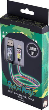 Rick & Morty 1.2m USB A to C Charging Cable with Flowing Light Shock - CBRM-ACLI-SHOCK