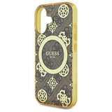Guess IML Peony On 4G Background Case with MagSafe for iPhone 16 6.1" Brown - GUHMP16SH4PYEEW
