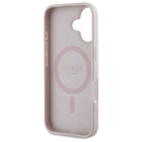 Guess 4G Flower Printed Hardcase with MagSafe for iPhone 16 6.1" Pink - GUHMP16SP4ROPEMCP