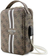 Guess 4G Printed Stripes Organizer Travel Bag Brown - GUHBP4RPSW