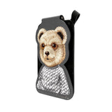 Nimmy Fashion & Cute Black Bear Series Embroidery Magnetic Stand with MagSafe Grey - N-CXMC-ZJKT-11-A