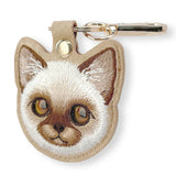 Nimmy Big Eye Cute Pet Siamese Cat Face Airtag Keychain Brown - N-XDY-YSK-026