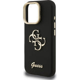 Guess PU Grained 4G Logo Stand Camera Frame Case for iPhone 16 Pro 6.3" Black - GUHCP16LPCS4GSK