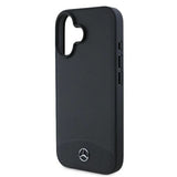 Mercedes Hard Textured and Plain Smooth Leather Case with MagSafe for iPhone 16 6.1" Black  - MEHMP16S23RBARK