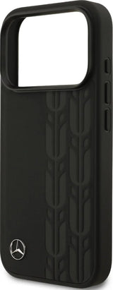 Mercedes Leather Laurel Leaves Case with MagSafe for iPhone 17 Pro 6.3" Black - MEHMP17L25RDSLAK
