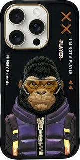 Nimmy Cool & Cute 2.0 Gorilla Case for iPhone 16 Pro 6.3" Black - N-KM-iP16-Pro-016