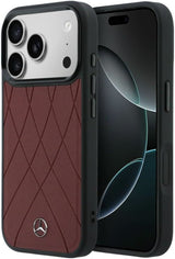 Mercedes Benz Crossed Lines Leather Case with MagSafe for iPhone 17 Pro Max 6.9" Red - MEHMP17X25PSECLR
