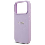 Guess Grained Ring Case with MagSafe for iPhone 17 Pro 6.3" Purple - GUHMP17LPGHSMMU