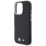 BMW M Series Smooth Full Wrapped Metal Case with MagSafe for iPhone 16 Pro 6.3" Black - BMHCP16L2PMWK