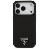 Guess Silicone Triangle Logo Case with MagSafe for iPhone 17 Pro Black - GUHMP17LSCTRLMK