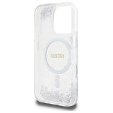 Guess Resin Gradient Glitter Hardcase with MagSafe for iPhone 16 Pro 6.3" Silver - GUHMP16LRGRGES