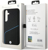 BMW Signature Leather Textured and Line with MagSafe Hard Case for Samsung Galaxy S24 6.2" Black - BMHMS24S23RDCLK