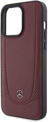Mercedes Benz Leather Case Star Logo Case for iphone 15 Pro Max 6.7" Wine Red - MEHCP15XARMRE