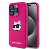 Karl Lagerfeld Choupette Head Silicone Case with MagSafe Case for iPhone 15 Pro 6.1" Pink - KLHMP15LSCHPPLF