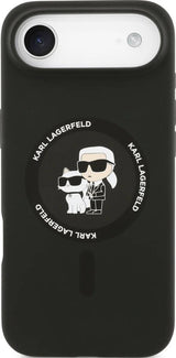 Karl Lagerfeld Liquid Silicone Karl and Choupette with MagSafe Case for iPhone 17 Air 6.5" Black - KLHMP17MSCMKCRHK