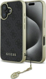 Guess 4G Charms Collection Case for iPhone 16 6.1" Black - GUHCP16SGF4GGR
