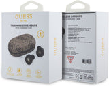 Guess 4G Metal Logo True Wireless Earbuds with Charging Case Brown - GUTWSP4EGW