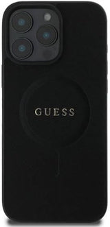 Guess Leather Saffiano Peony Classic Logo Hardcase with MagSafe for iphone 16 Pro Max 6.9" Black - GUHMP16XPSAHMCK