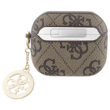 Guess PC/PU 4G Script Charm Case for Airpods 3 Brown - GUA3P4E4CDW