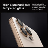 Spigen Optik Pro Glastr EZ Fit Camera Protector 2 Pack for iPhone 16 Pro 6.3" and Pro Max 6.9" Desert Titanium - AGL08862