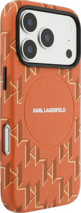 Karl Lagerfeld Monogram Logo Case with MagSafe for iPhone 17 Pro Max 6.9" Orange - KLHMP17X5PGKLMCO