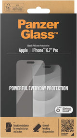 Panzer Glass Classic Fit Screen Protection for iPhone 15 Pro Max 6.7" - 2808