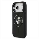 Karl Lagerfeld Liquid Silicone Karl and Choupette with MagSafe Case for iPhone 17 Pro 6.3" Black - KLHMP17LSCMKCRHK
